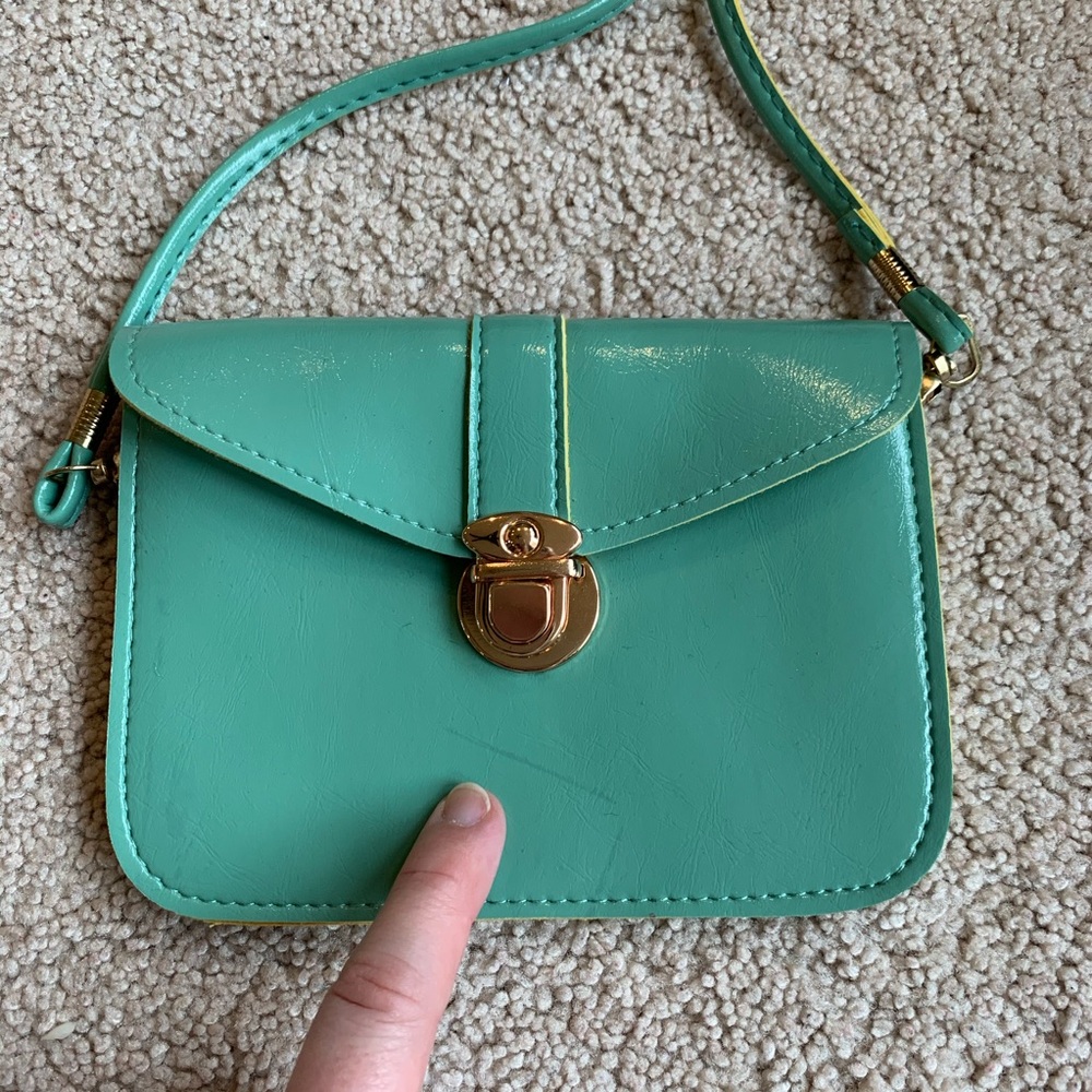 Esprit Black Chateau Tan Orange Purse Handbag - Picture 7 of 8